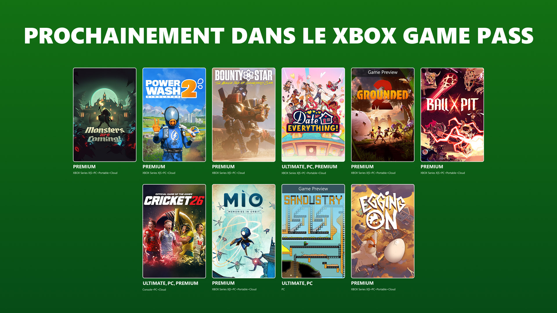 Xbox Game Pass : Gears of War: E-Day, Cricket 26, Date Everything! et bien plus