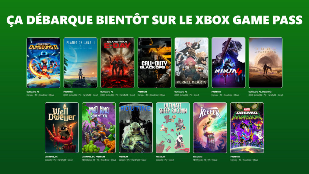 Prochainement dans le XBOX Game Pass: Gears of War: E-Day, Minecraft Dungeons II, Dune: Awakening, et bien plus encore