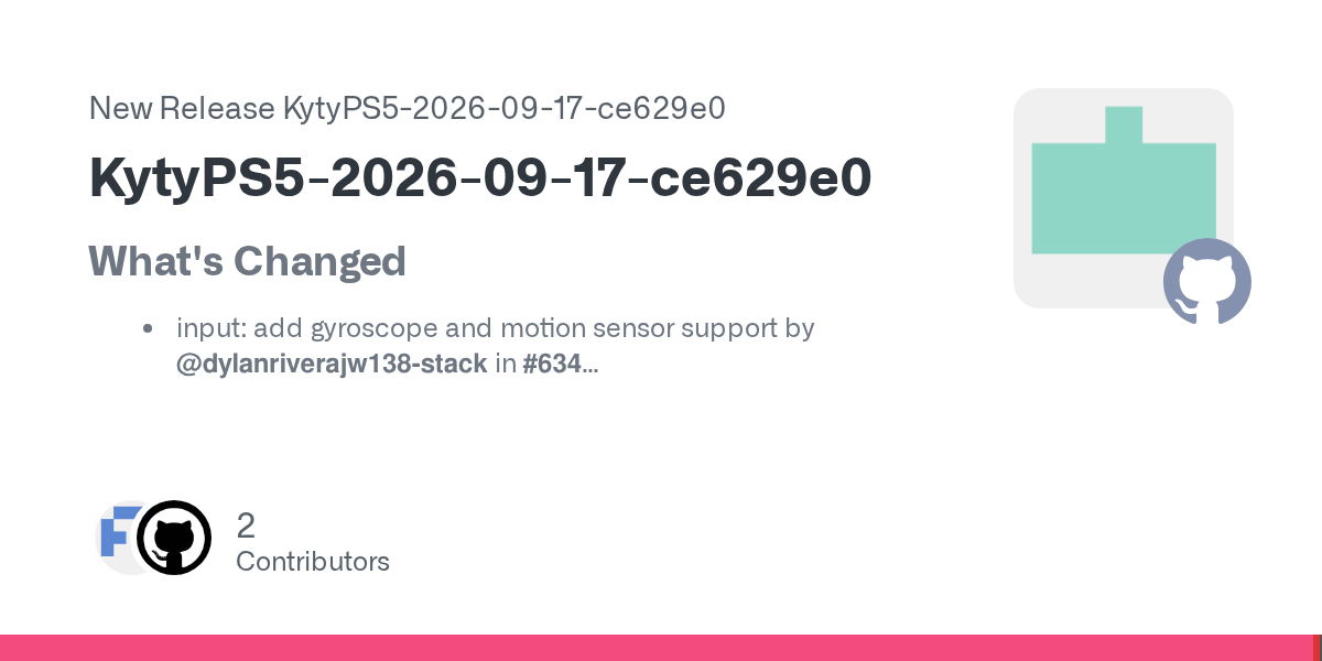 KytyPS5 : Ajout du support des capteurs de mouvement et du gyroscope