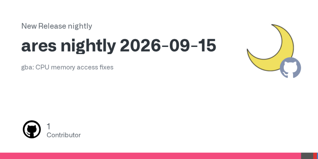 Ares nightly 2026-09-13 : Nouvelle version de l&rsquo;émulateur