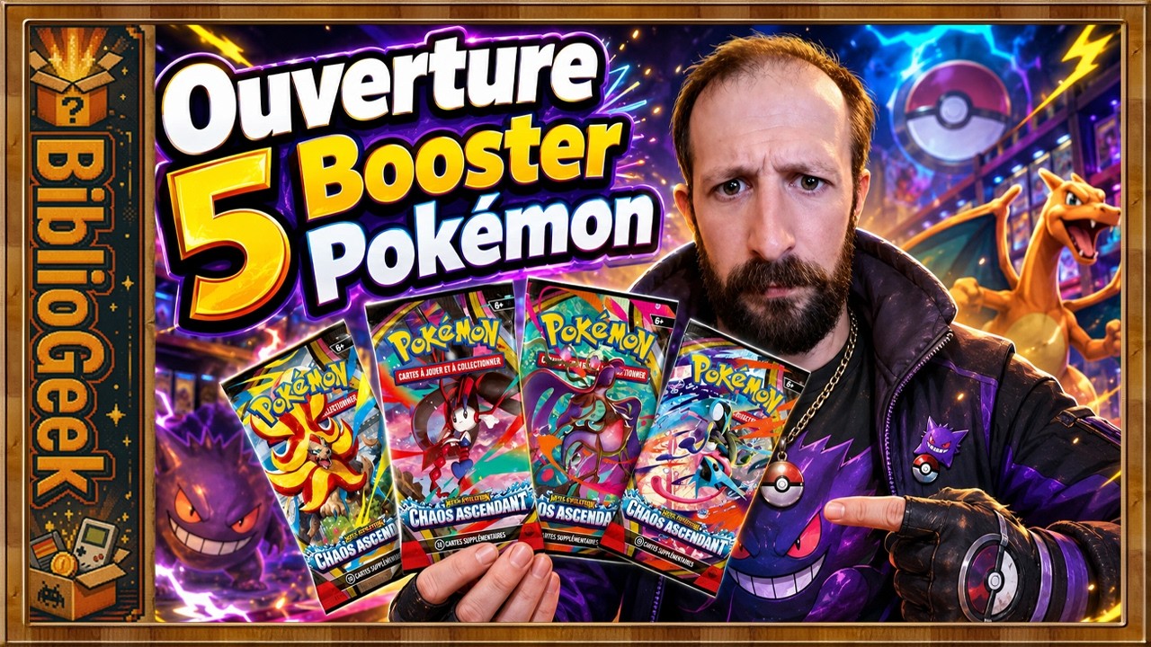 Ouverture de 5 Boosters Pokémon Chaos Ascendant : Découverte de cartes rares
